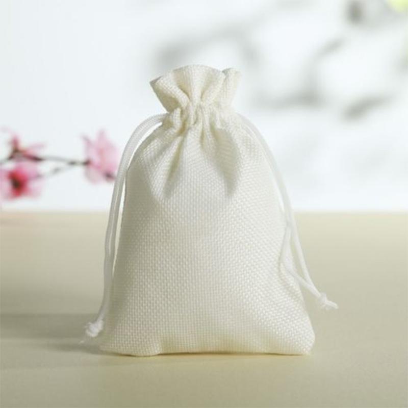Vintage Linen Burlap Packing Pouch with a Drawstring Perfect for Wedding Candies Gift Packing - 50pcs