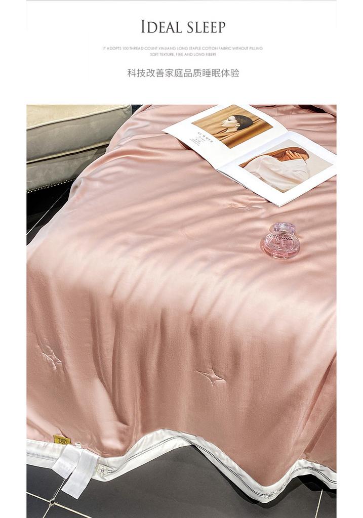 60 Pieces Lanjing Tencel Embroidered 100% Silk Solid Color Simple Summer Cool Quilt