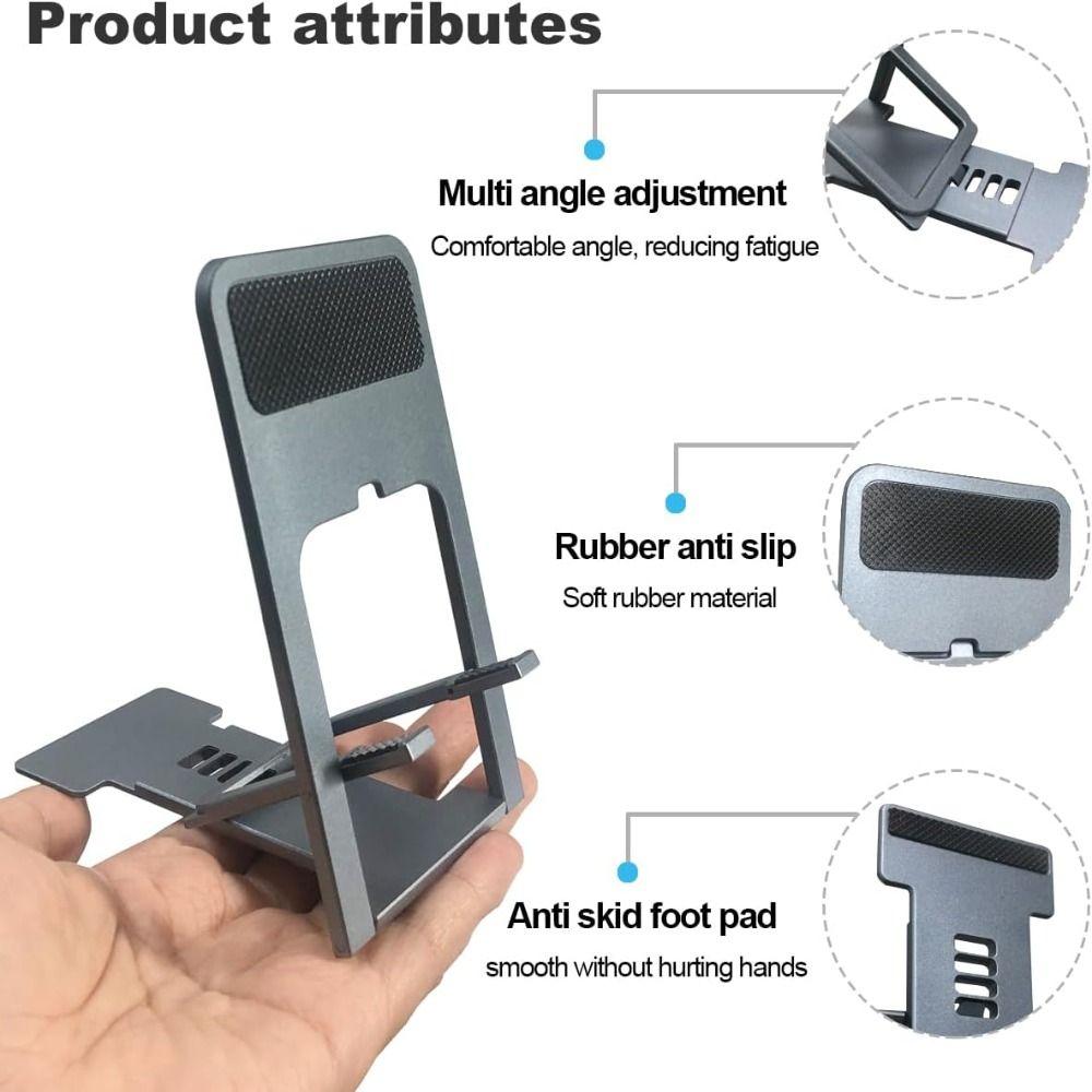 Faltbarer Handyhalter Mehrwinkelverstellbar Ultradünne Handyhalterung Hohlraumdesign ABS Mini-Schreibtischständer Schreibtischgebrauch