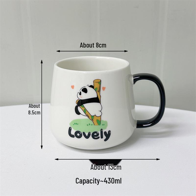 Cute Panda Ceramic Mug - Large Capacity for Home, Students, and Couples