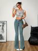 Versatile Popular High-Waisted Plus Size Women's Micro-Flare Jeans 1832