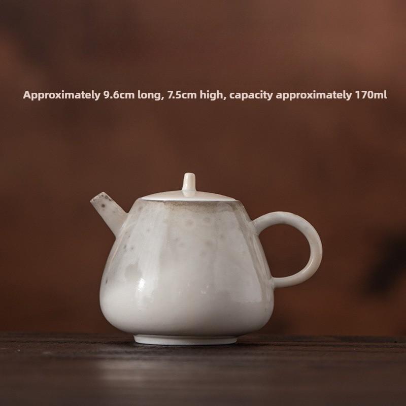170ml Vintage Tea Pot Ink And Wash Zhi Ye Wood-fired Porcelain Teapot Handmade Pot Tea Brewing Tea Maker Tea Ceremony
