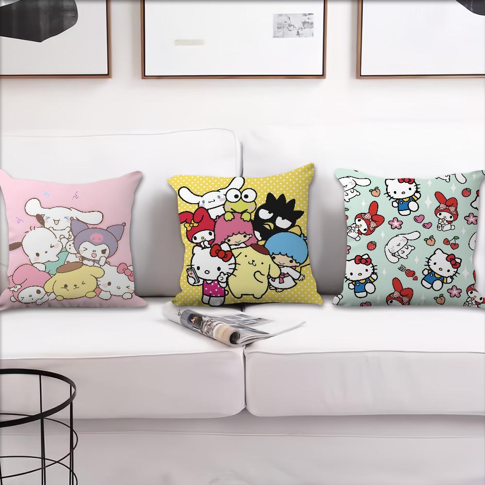 Kawaii Hellokitty And Her Friends Cushion Cover For Pillow Printing Sofa Decoration Home Car Room Shop Office Nordic Simplicity