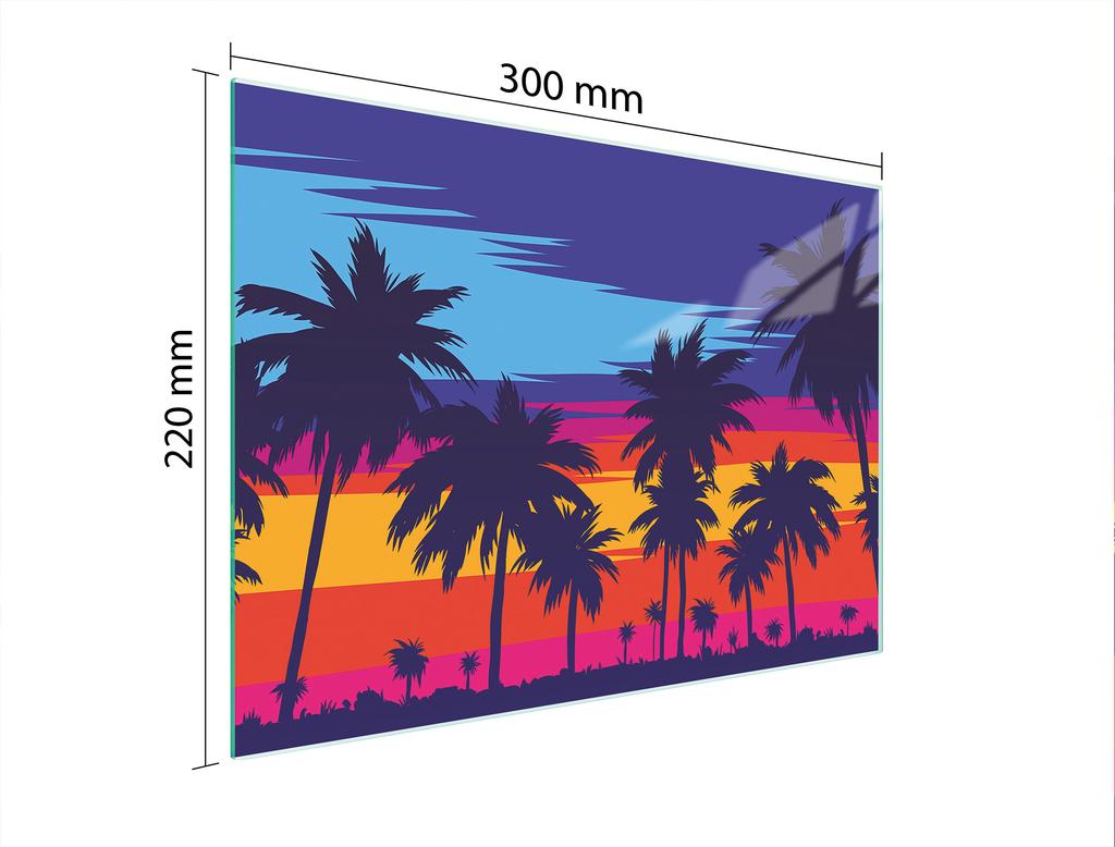 SZKLANA DESKA DO KROEJNIA 30x22 PALMY
