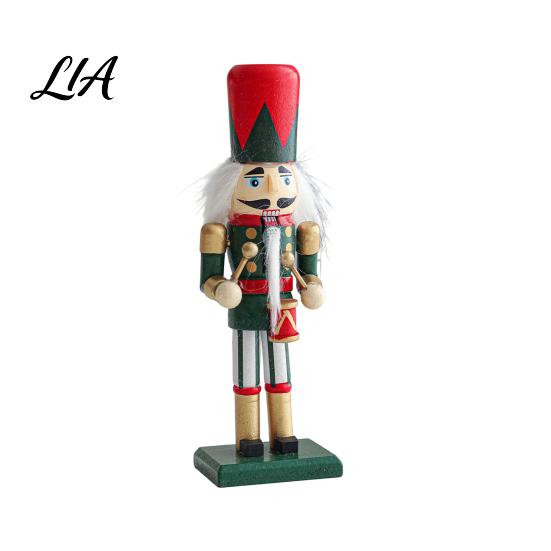 Collectible Nutcracker Doll Wooden Soldier Figurine, Handcrafted Solid Wood Christmas Tabletop Ornament Fairy Tale Figurine for Holiday Desk