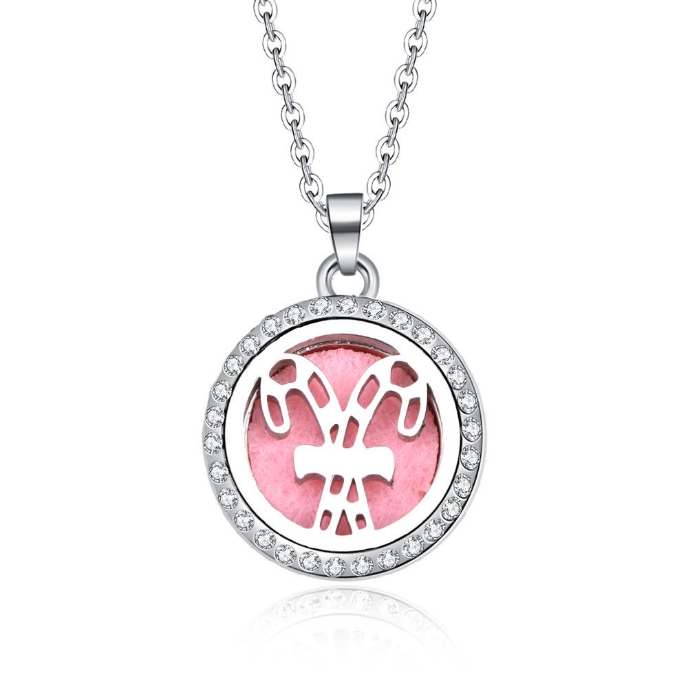 In-Stock Aromatherapy Hollow Diamond Pendant Necklace