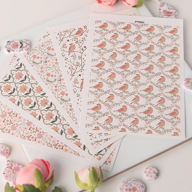Flower Clay Transfer Paper Bird Flower Transfer Paper Water Soluble Transfer Paper for Clay Earrings Jewelry Making
