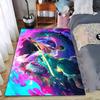 Anime Style Carpet with Warrior, Green Dragon, Sword, Colorful Design Suitable for Use As an Anti-slip for Living Room Bedroom Sofas