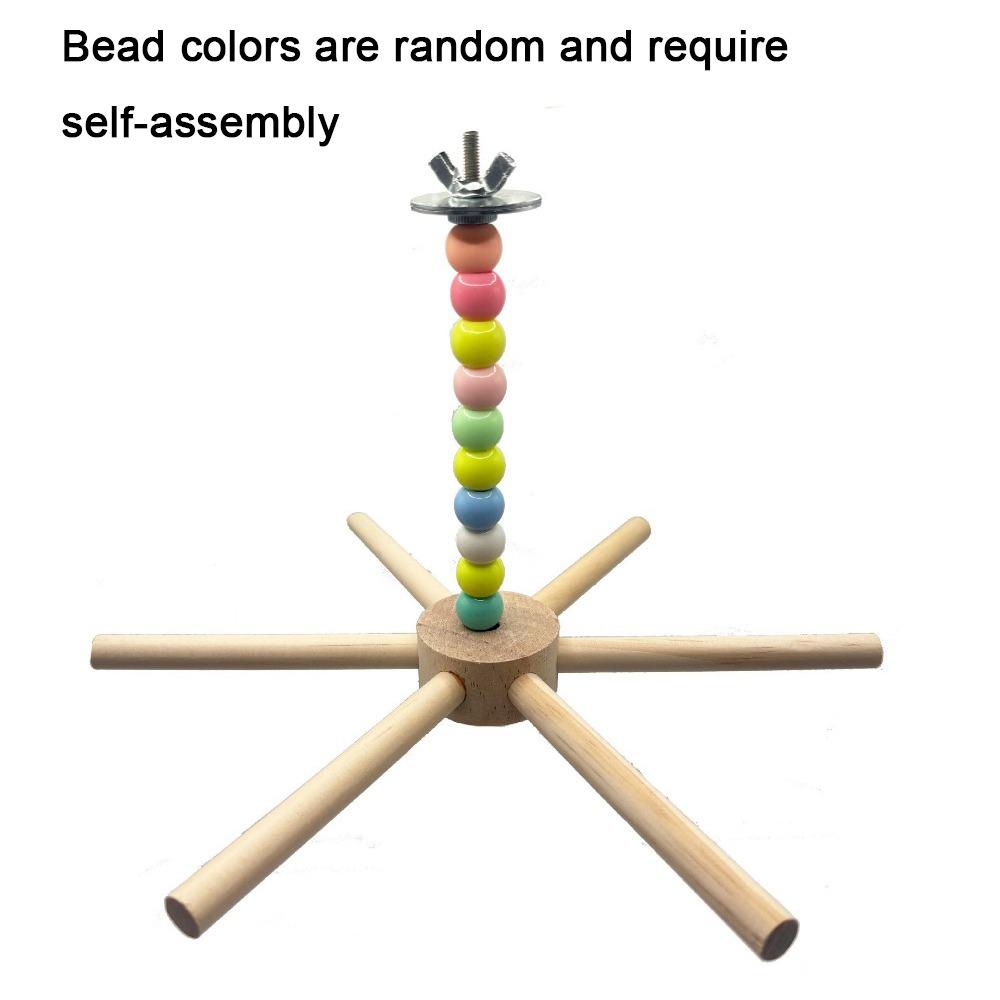 Large Size Rotating Bird Perch Toy Wood Hanging Bird Stand for Parrots Lovebirds