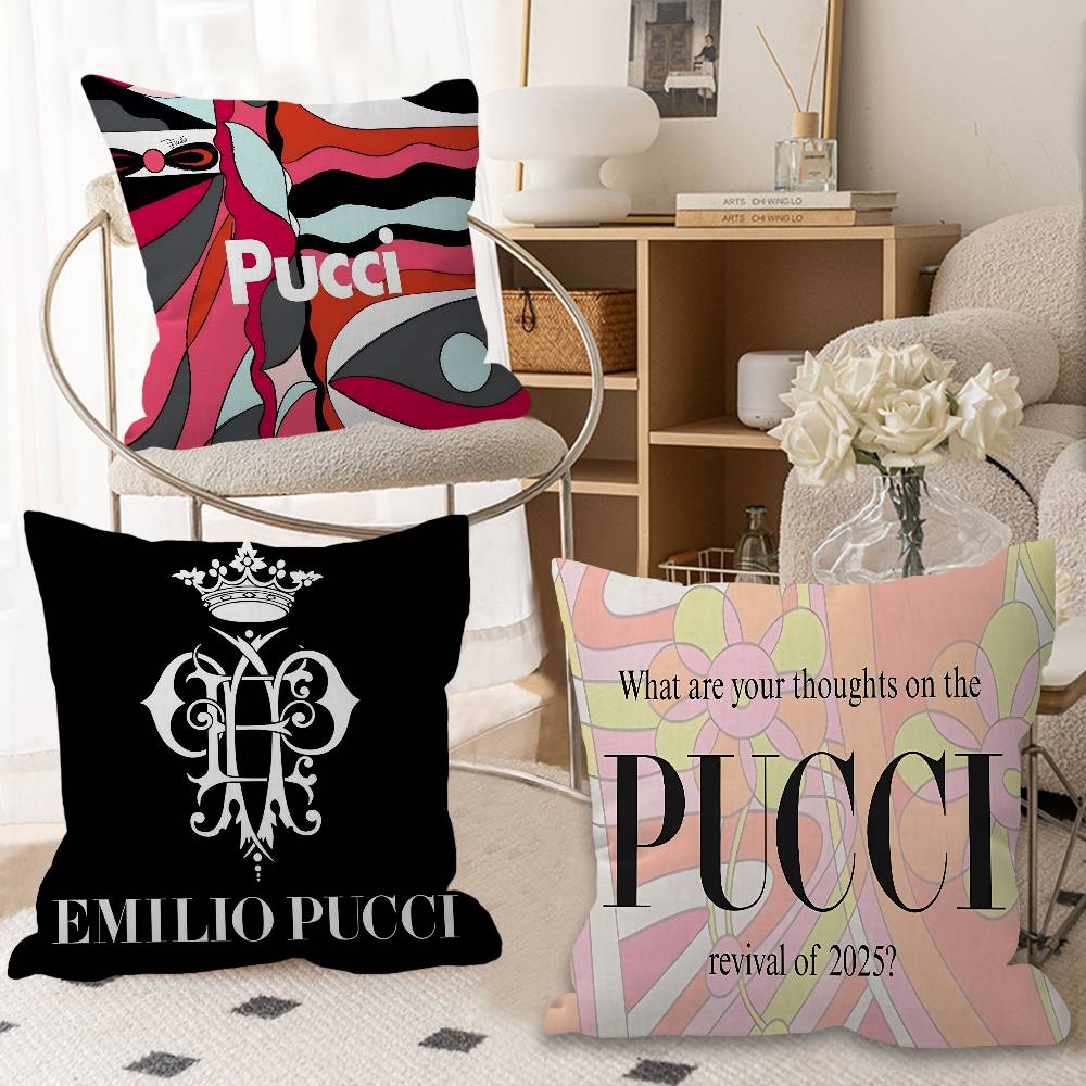 EEmilios PPucciS Logo Maple Design Cushion Cover Happy Autumn Harvest Decor Holiday Decorati Pillow Cover