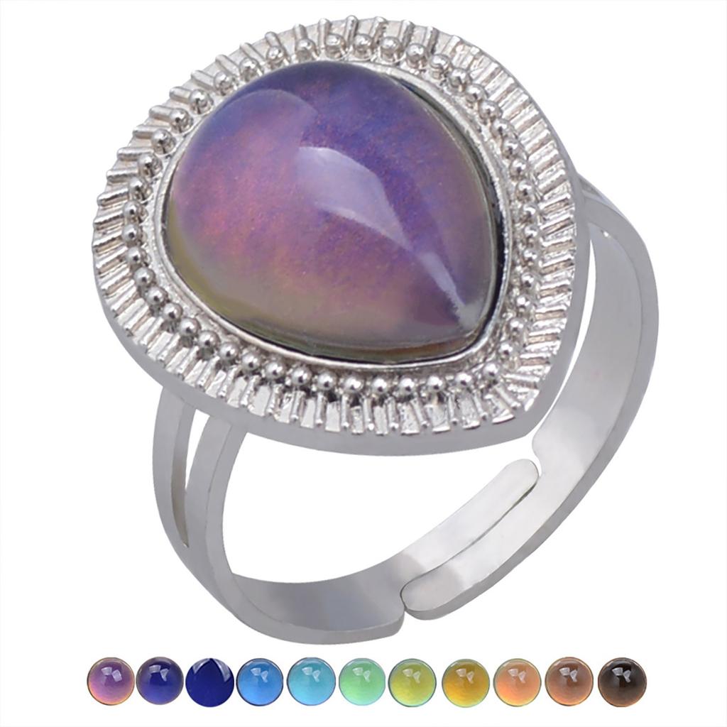 Temperature Sensitive Color Changing Opening Adjustable Ring