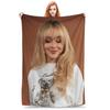 Singer Sabrina Carpenter Blankets Pop Music Flannel Funny Soft Throw Blankets for Chair Covering Sofa Textile Decor