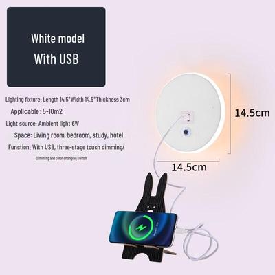 Lámpara de Pared LED Moderna OEING para Mesita de Noche con USB