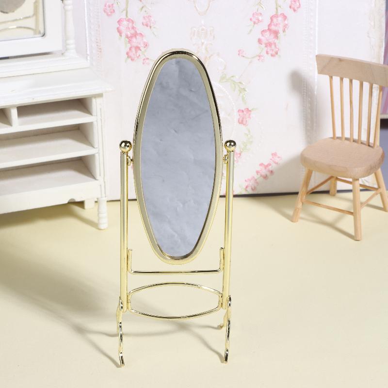 Miniature Dollhouse Dressing Mirror 112 Scale Vertical Mirror Home Decor for Kids Playhouse Room Accessory Realistic Replica