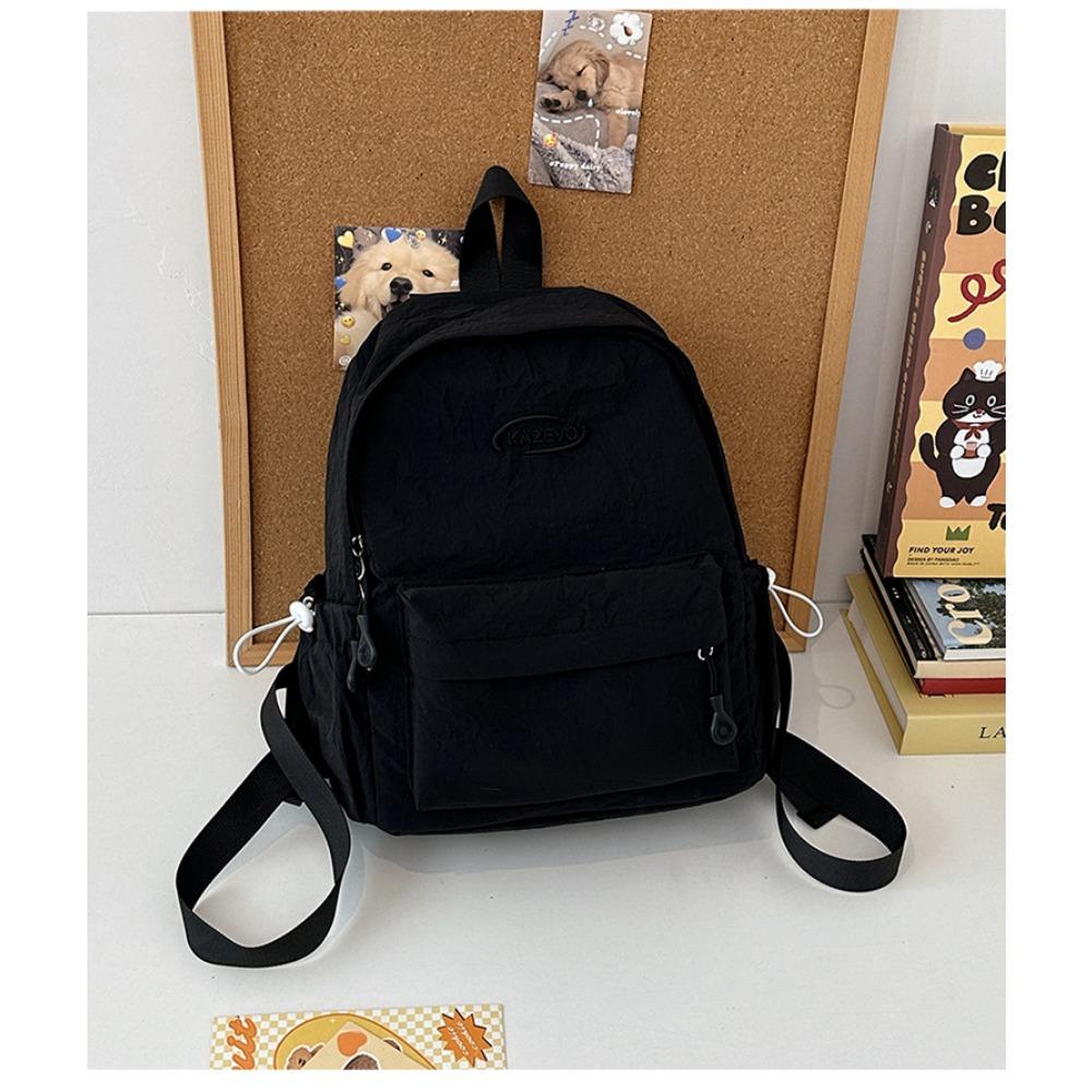 

Small fresh literary sense girl backpack junior high school students solid color department lightweight versatile schoolbag large capacity backpack no specification