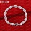 925 Sterling Silver Hollow Bead Bracelet Fashionable Wedding Jewelry