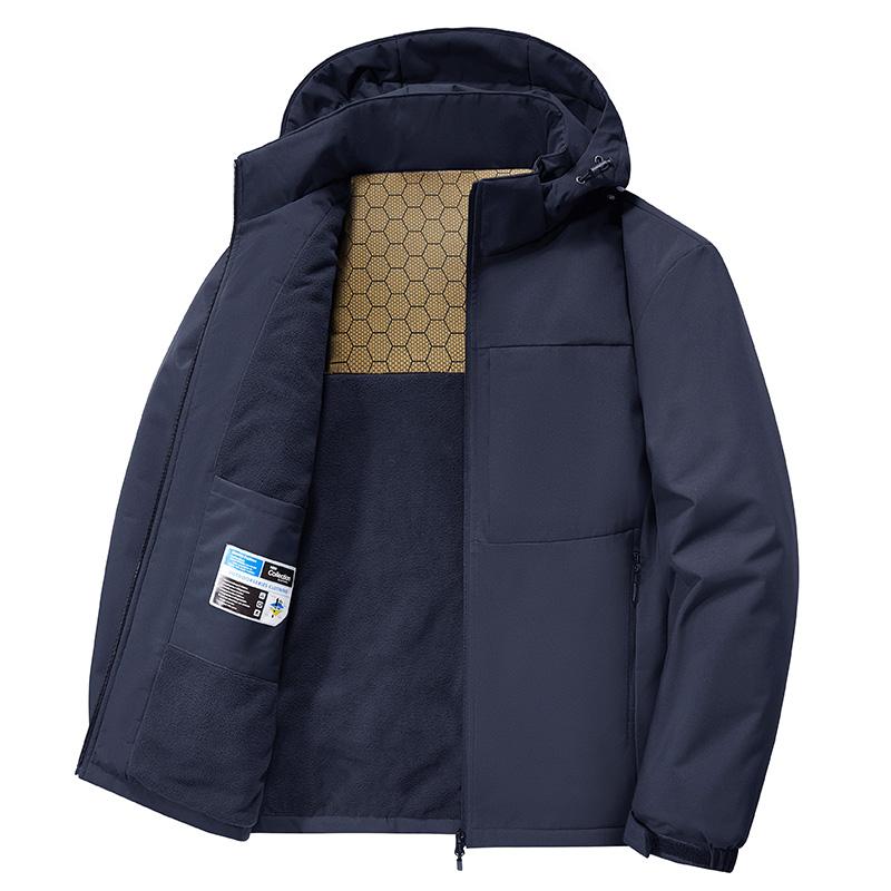 

Men s Winter SoftShell Waterproof Jackets Male Hood Coat Fishing Hiking Camping Climbing Skiing Outdoor Sports M темно-синього кольору