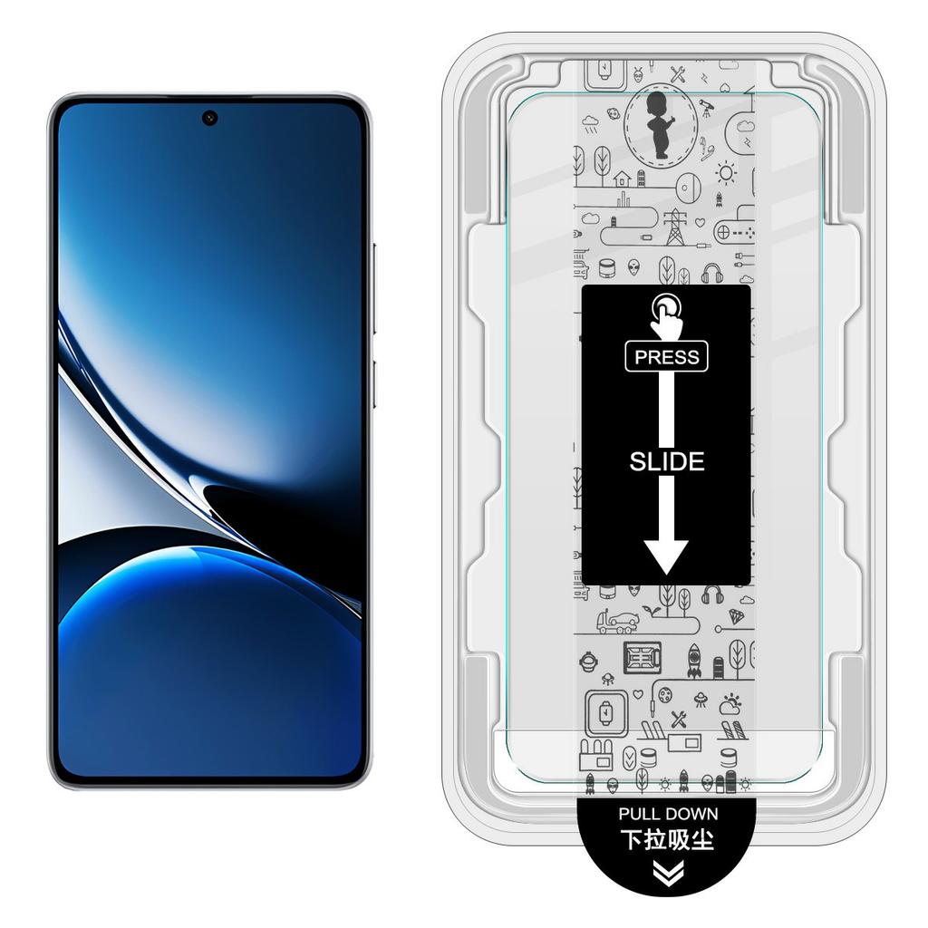 IMAK Seria H Dla Xiaomi Poco X7 Pro 5G/Redmi Turbo 4 5G Szkło Hartowane Ochraniacz Ekranu Film do Instalacji Bez Pyłu (Odblokuj odcisk palca)