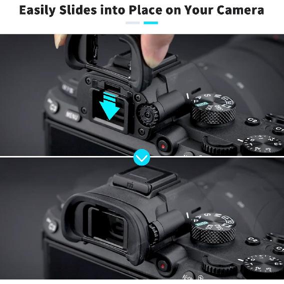 JJC Camera Eyecup Eyepiece Viewfinder for Sony A7 III A7 II A7 A7R IV A7R III A7S II A7S A99 II A9 A58 Camera, Soft Silicone Eye Cup Replacement of