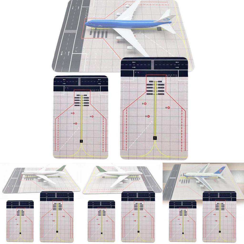 Portable White Airport Model Background With Durable Rubber Runway For Playsets