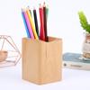 Wooden Square Pen Holder Stand with Exclusive Walnut Finish School Supplies for Office Use-Desktop Pencil Storage Box