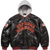 Supreme Homerun Satin Hooded Varsity Jacket Black