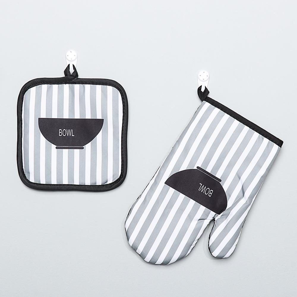 2pc/set  Microwave Baking BBQ Glove Cotton Cute Oven Mitts Heat Resistant Linen Potholders Non-slip Kitchen Cooking Tools Mitten