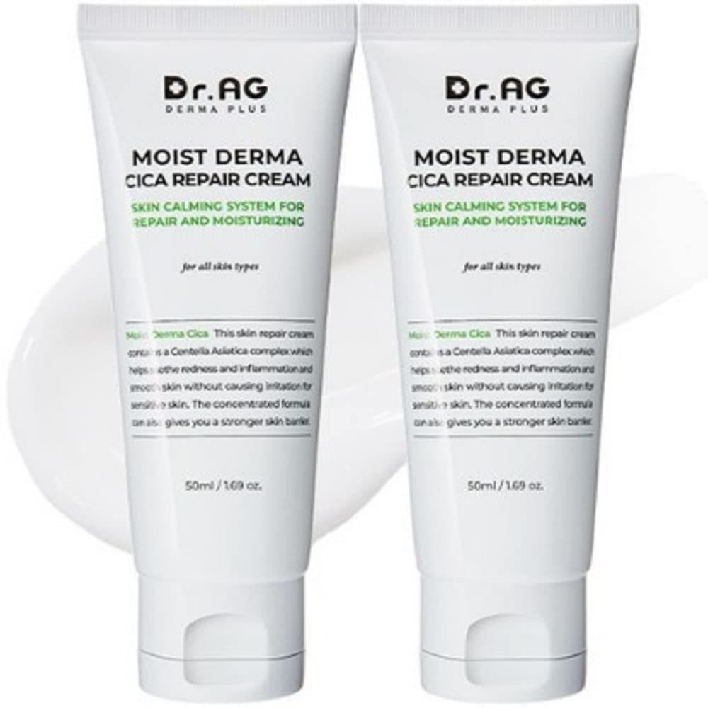 Dr.AG Moist Derma Cica Repair Cream 50ml X 2pcs, Subacidity & Hypoallergenic, Moisturizing, Korean Cosmetics, Kbeauty