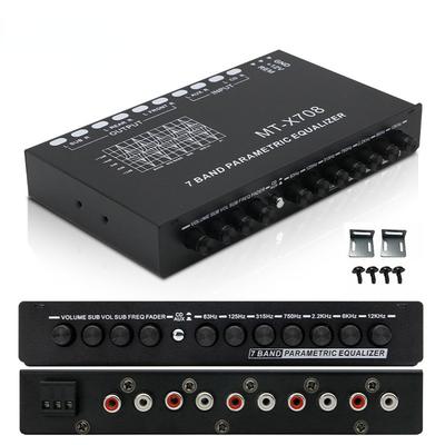 Portable 7 Band Parametric Equalizer Car Audio EQ Tuning Crossover Amplifier Subwoofer Power Amplifier 18.5*11*3cm