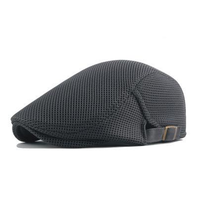 Summer Hollow Mesh Cap Breathable Beret Women's Trendy Sun Hat Men's Solid Color Forward Hat
