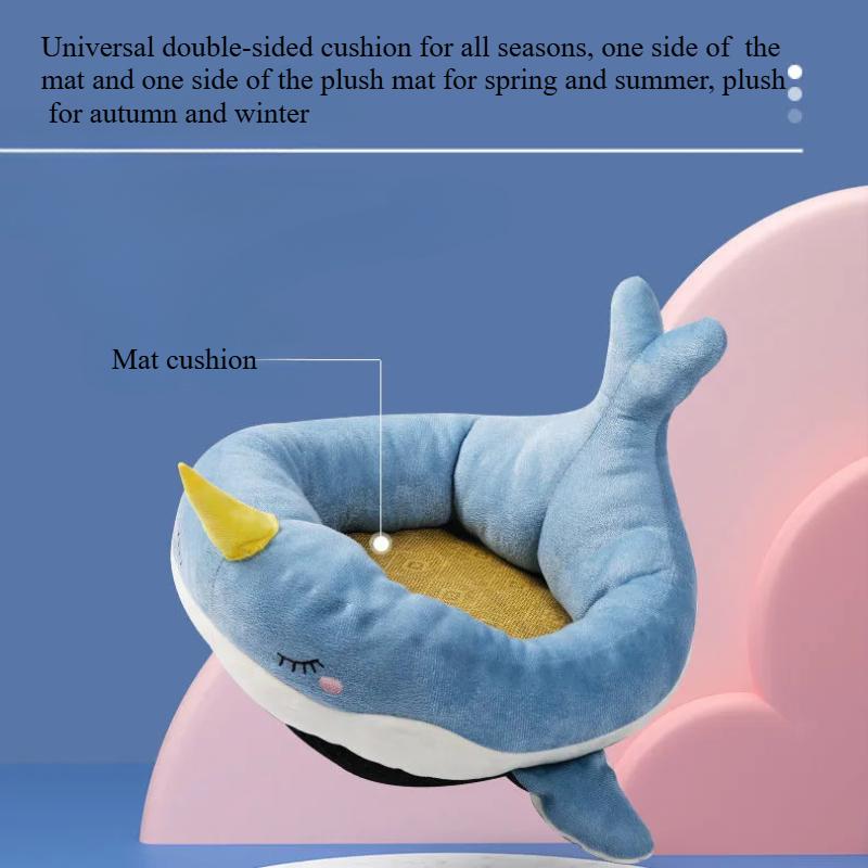Cat Nest Four Seasons Universal Summer Cooling Mat Detachable Cat Whale Dog Nest Small Dog Dog Semi Enclosed Pet Supplies