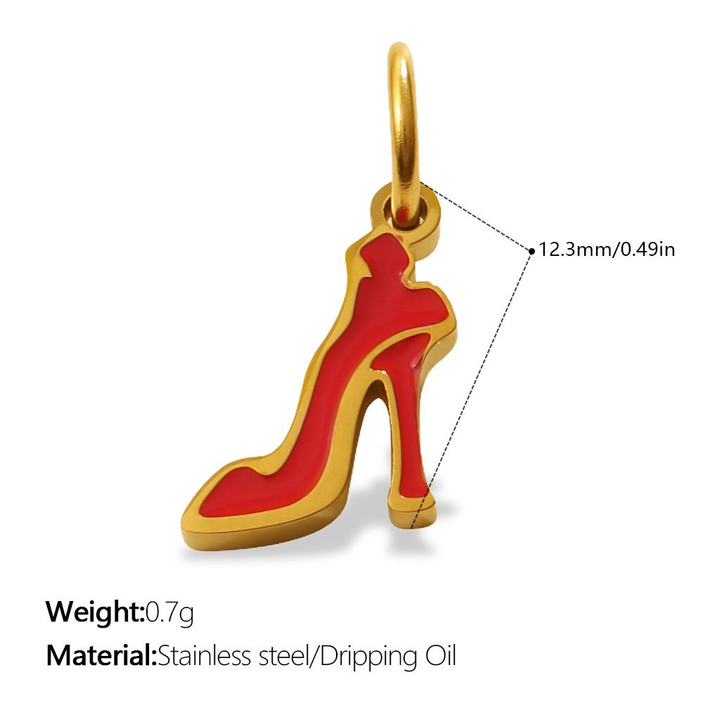 Fun Color Oil Drop Pendant Collection Fashion Love High Heels Crown Shape Jewelry Accessories
