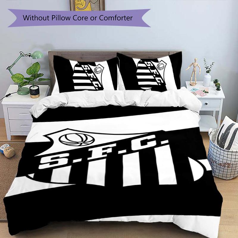 3pcs Santos SFC Logo Pattern Bedding Set Duvet Cover Set Includes Duvet Cover &pillowcases, Perfect All Season Bedroom Decoration & Gift