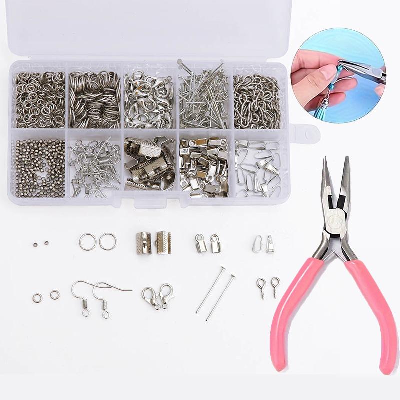 Jewelry Making Starter Kit Earrings Necklace Findings DIY Beads Plier Tools Set Jewelry Repair Tools Set Jewelry Accessories