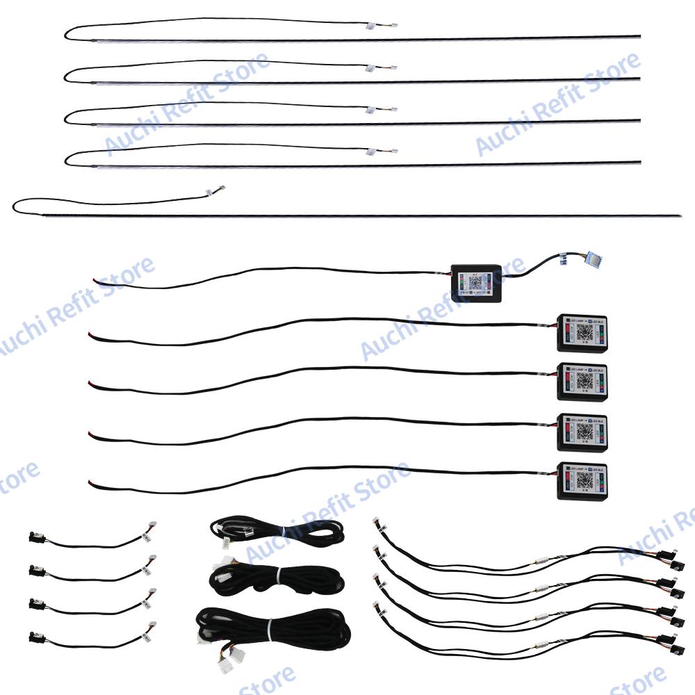 New 18 In 1 RGB LED 64 Colours Car Interior Ambient Light Modification App Control DIY Dashboard Door Symphony Decorate Lights