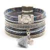 Bohemian Owl Leather Bracelet Ethnic Woven Cuff Bangle for Women Native American Style Ins Jewelry