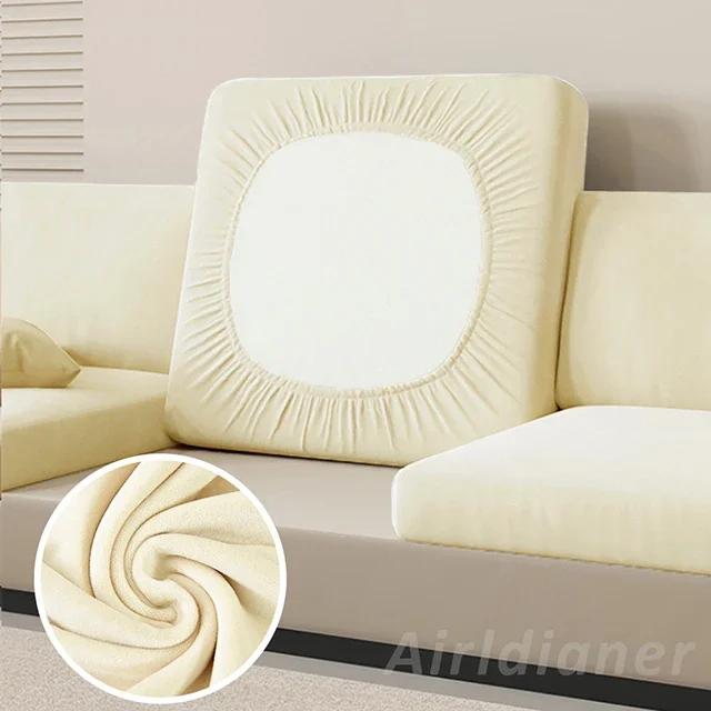 Anti-Dirt Velvet Sofa Cushion Slipcover Elastic Chair Seat Protector For Pets And Furniture Sofa Cover Living Room Bedroom Decor