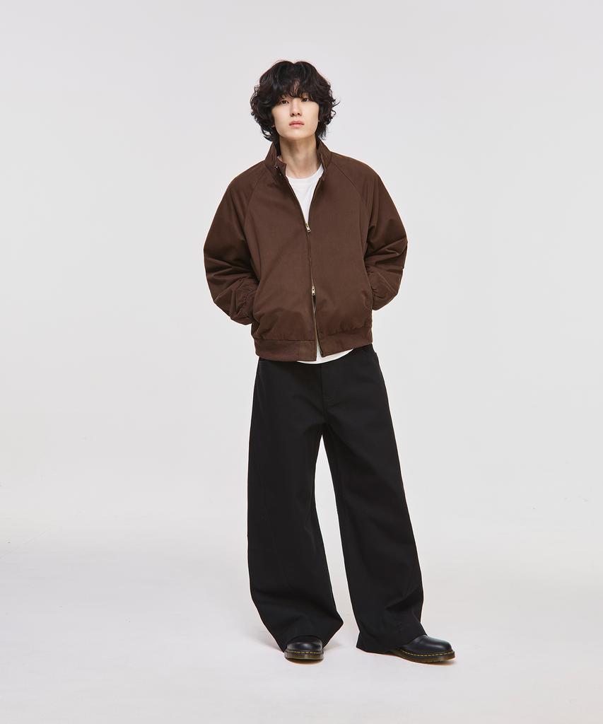 Signature Cotton Crop Harrington Jacket [Brown]