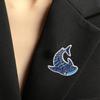 Cartoon Marine Animal Enamel Pins Glittering Dolphin Manta Ray Shark Brooch Alloy Lapel Jewelry Gift Accessories
