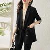 Spring and Autumn New Blazer Women's Casual Versatile Loose Design Top Solid Color Long-sleeved Suit