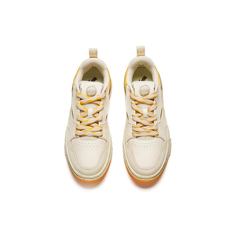 New Anta Slip Resistant Cushioning Lightweight Low Top Skateboard Shoes Men's Orange White 912338093-1