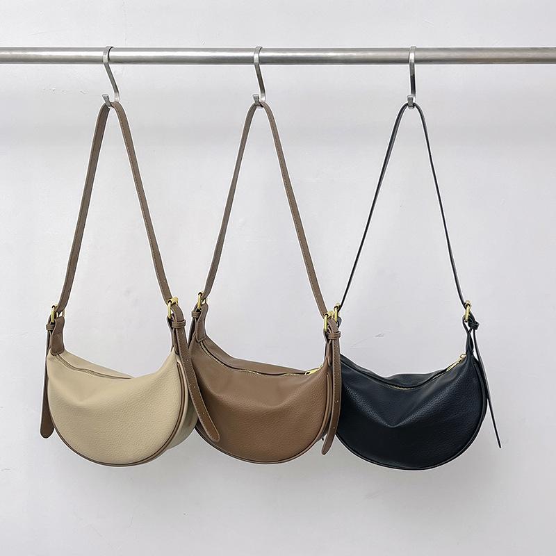 2024 Korean Style Soft PU Leather Women's Dumpling Crossbody Bag - Versatile & Fashionable