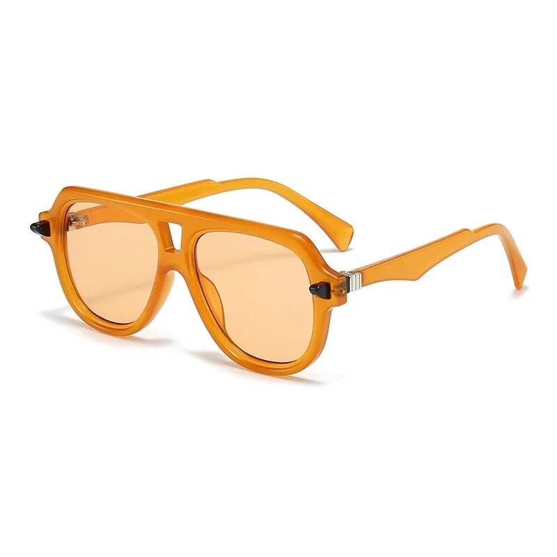 New Double Beam Personality Sunglasses Trend Large Frame European And American Fashion Sunshade Glasses