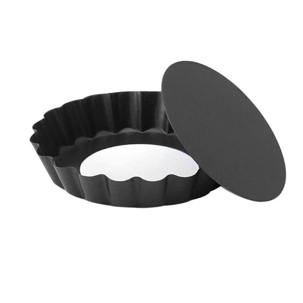 Dessert Cake with Removable Bottom Mini Non-stick Tart Pan Quiche Mould Baking Tool Pie Mold чёрный