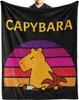 Capybara Flannel Throw Blanket Cute Animals Pattern Blanket Lightweight Comfortable Warm Super Soft Blanket for Couch Bed Sofa