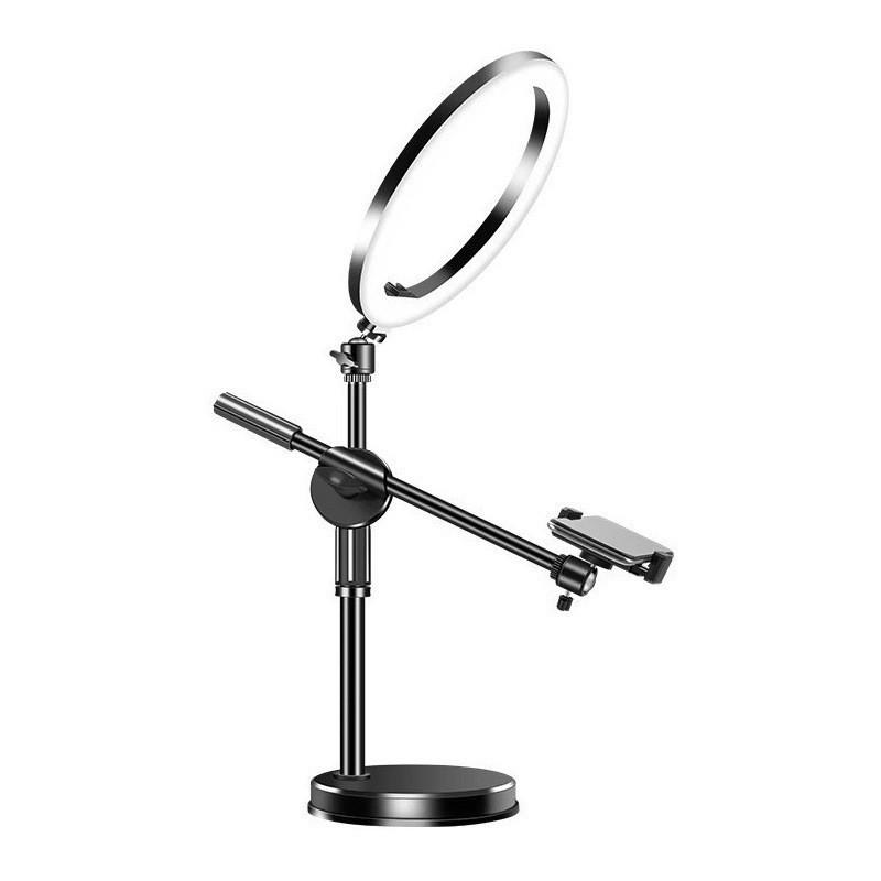Multi-Functional Selfie Fill Light & Overhead Stand for Live Streaming and Photography