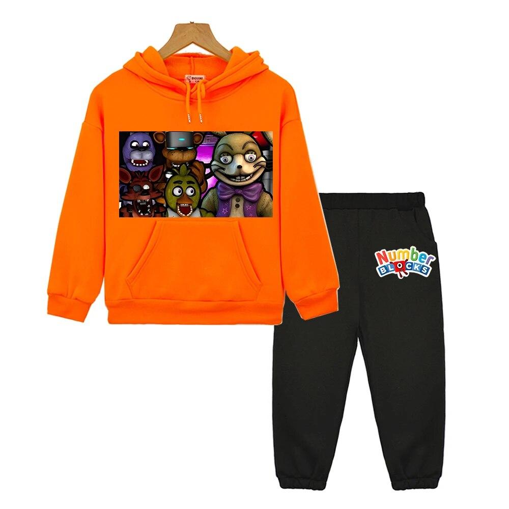 FNAF Boys Girls Hooded Sets Sweatshirt Jacket Fleece Pullover Autumn Bear Rabbit Game Kawaii Anime Hoodie Kids Boutique Clothes