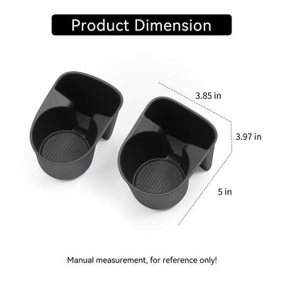 2Pcs for Hyundai Palisade 2026 2rd Row Door Side Water Cup Holder Insert Drinks Storage Box Car Interior Accessories Black