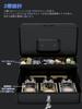 Beemyi Cash Mate Portable Safe with Key Lock, Accounting Coin Case, 3 Spring Clips, 5 Compartments, Coin and Bill Organizer, Metal Mini Safe, Piggy Ba