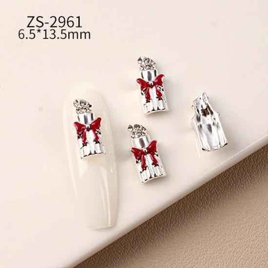 Romantic Red Lips Rhinestone Lipstick 3D Nail Art Decorations